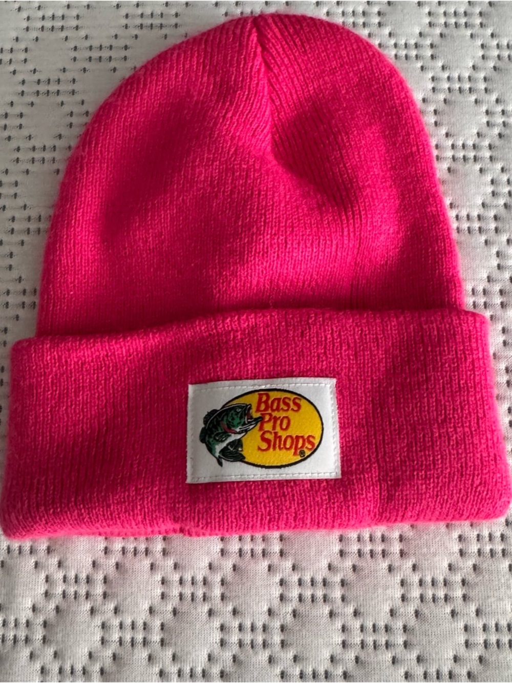 Bass Pro Shops Kids Bright Pink Knit Cuffed Beanie